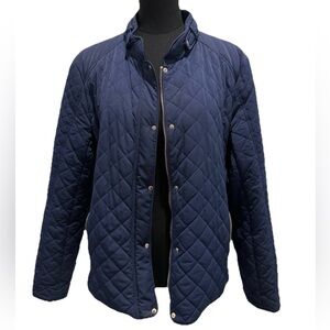 New York & Company Navy Quilted Puffer Jacket